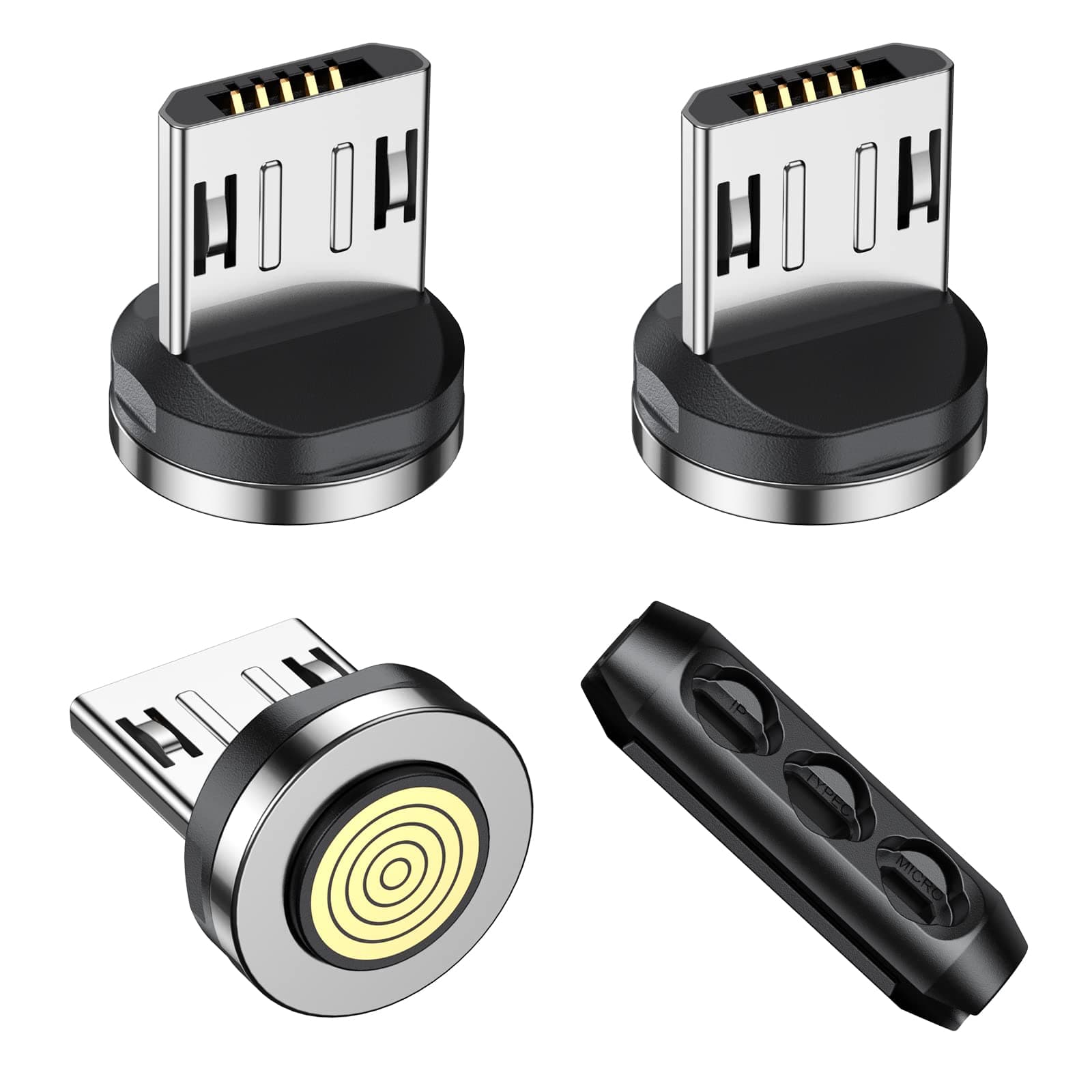 VAFOTON 9Pin Micro USB Magnetic Tips/Quick Charge Magnetic Adapter [3pcs], Magnet Micro USB Cable Connectors/Heads for Micro Devices