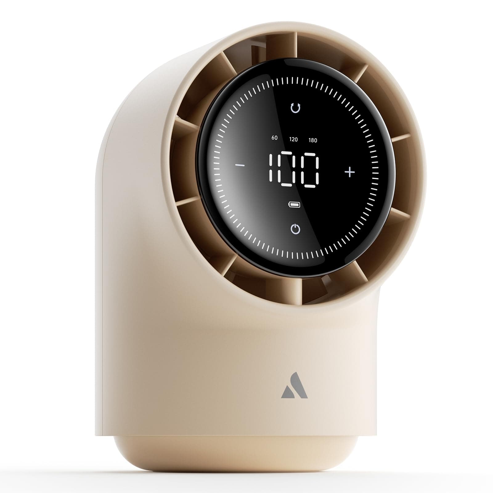 Aecooly Touch Control Desk fan, 100 Speeds Quiet Digital Display 8000mAh Battery Powered Small Table Fan with 3 Oscillation Angles Desktop Fan for Bedroom, Bedside, Office, Travel -Beige