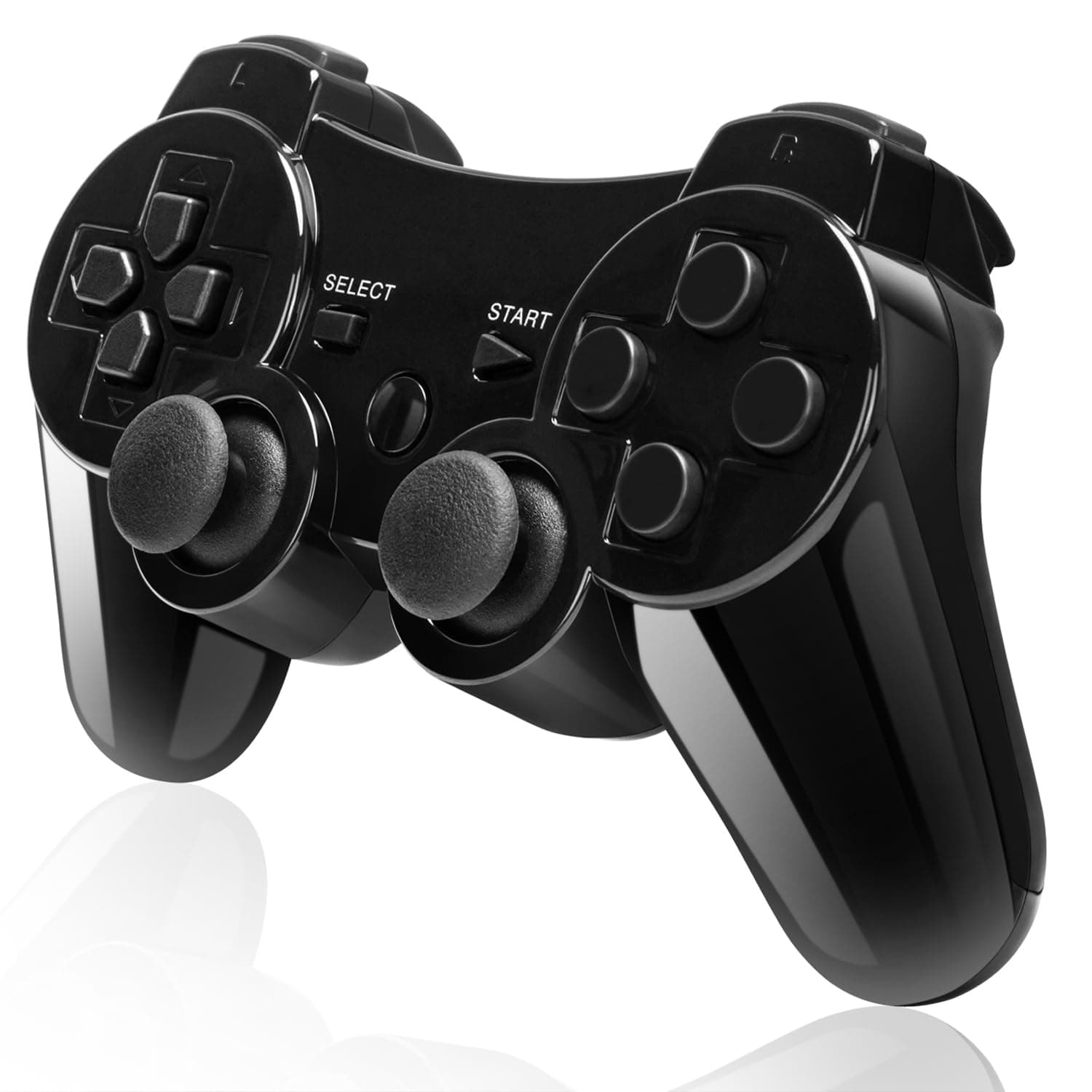 Double Vibrating Wireless Controller for PS3 With Charge Cable(Bright Black)