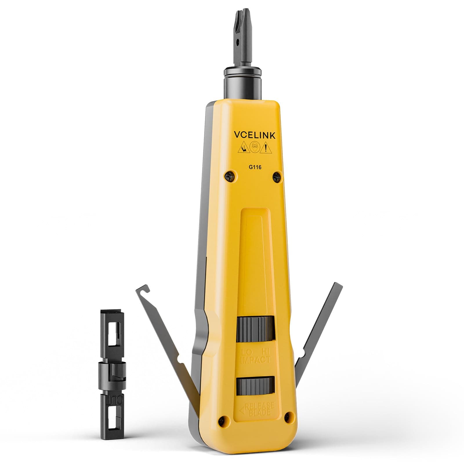 VCELINK Punch Down Tool Kit with 110 and 66 Blades, Mini Wire Stripper, Multi Function Cut and Keystone Punch Down Tool for CAT6/CAT5/CAT3 Network Cables