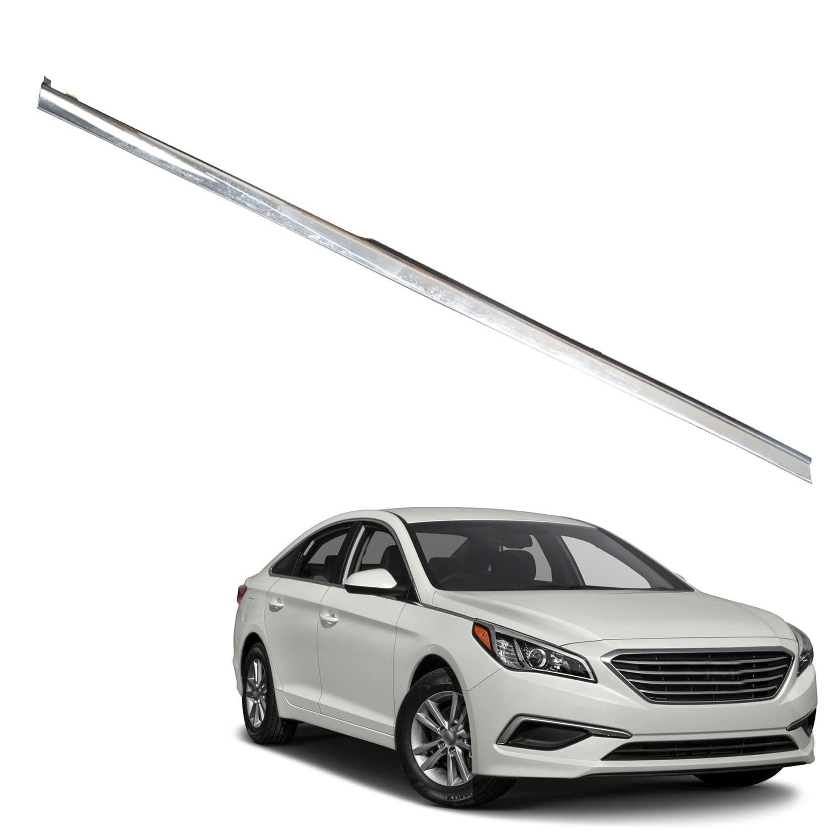 Chrome Garnish Molding Trim Front Right Replacement for 2015-2017 Sonata 87772-C1000
