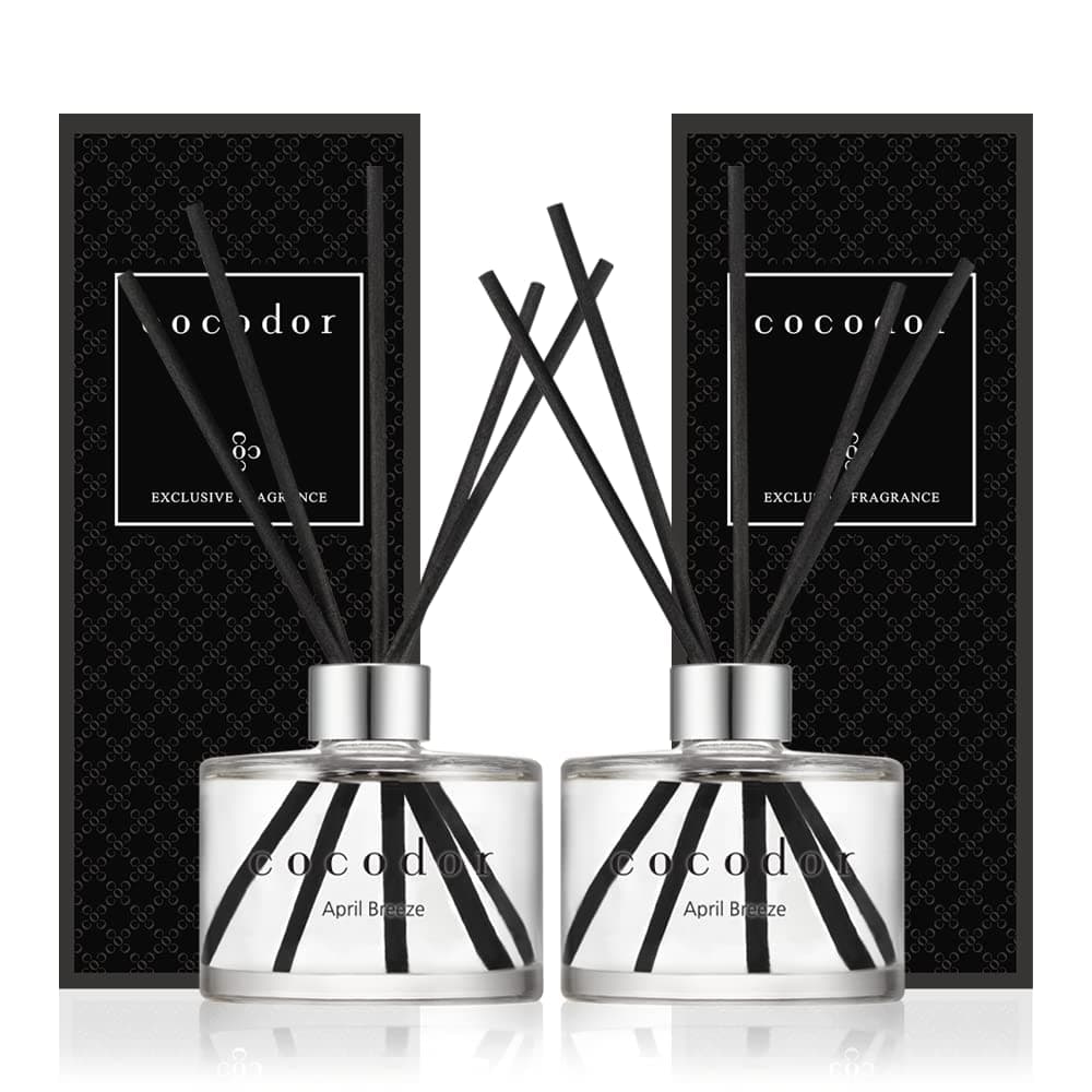 Cocod'or Signature Reed Diffuser / April Breeze / 2 Pack / 6.7oz (200ml) / Home & Office Decor / Glass & Plastic Core / Long-Lasting Scent Control