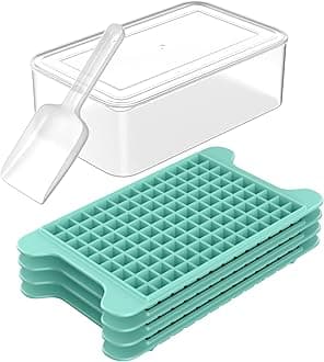 Mini Ice Cube Tray for Freezer: FDDBI Small Ice Trays for Freezer with Bin - 117×4PCS Easy Release Nugget Ice Tray - Crushed Ice Tray with Ice Container