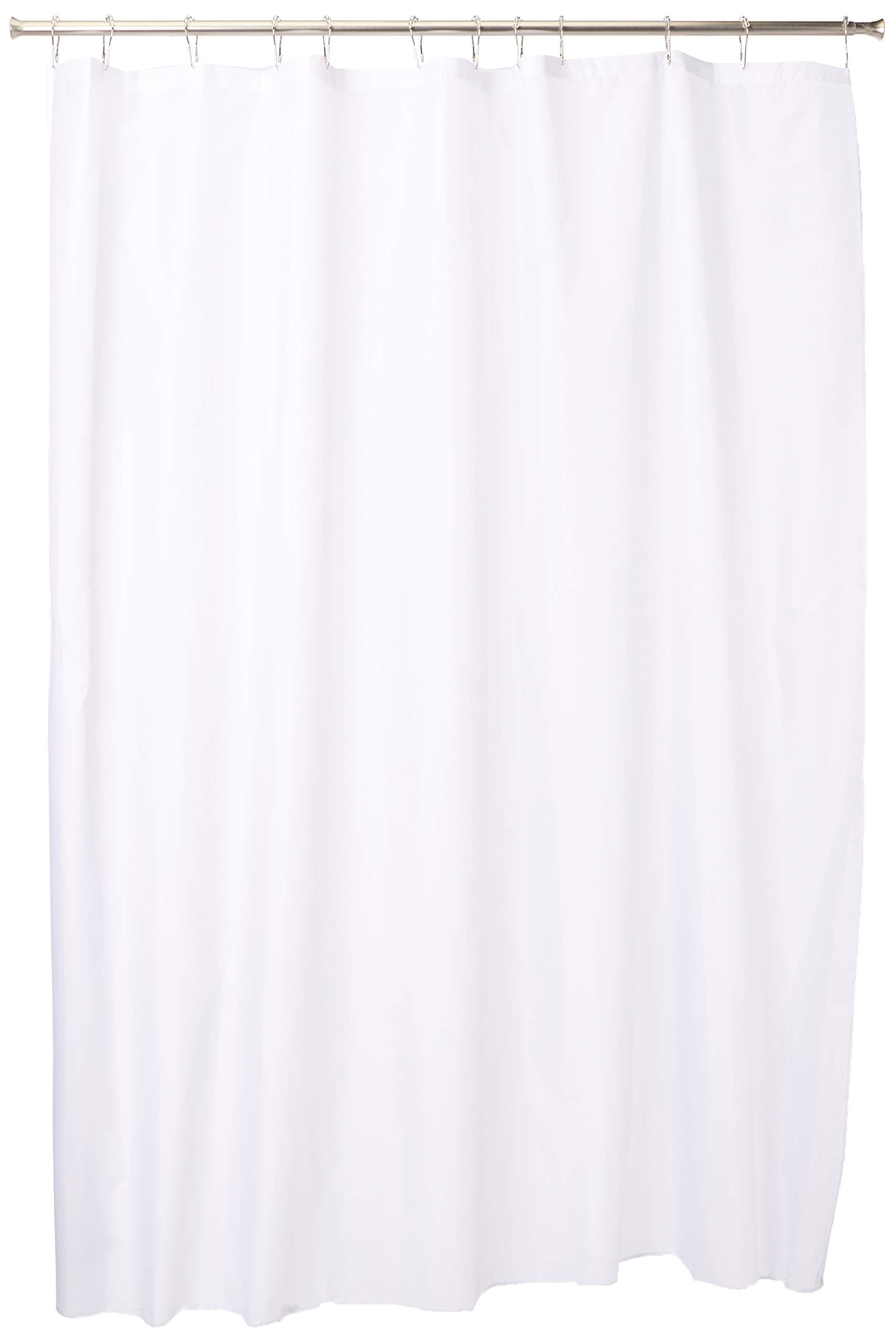 iDesign 14652 Poly Bath Curtains, Long Shower Curtain, Made of Polyester, White