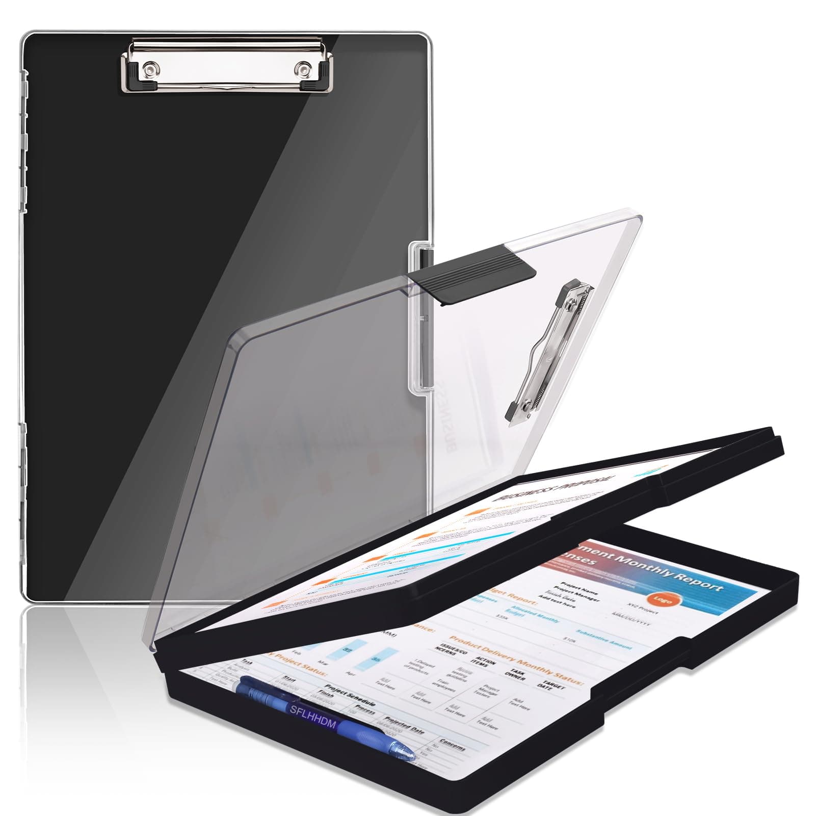 Clear Visible Top Panel Storage Clipboards