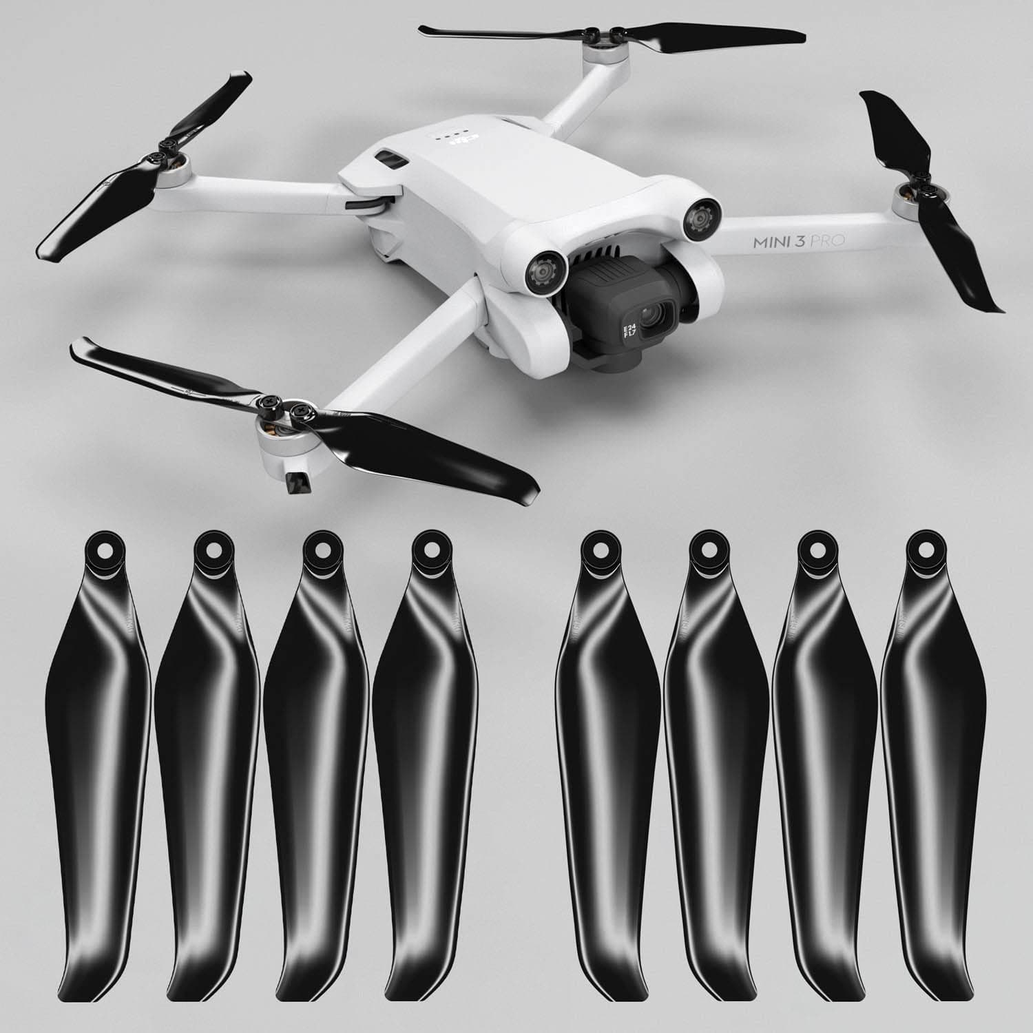 Stealth Propellers for DJI Mini 3 Pro & Mini 4 Pro - Black, 4 propellers in Set