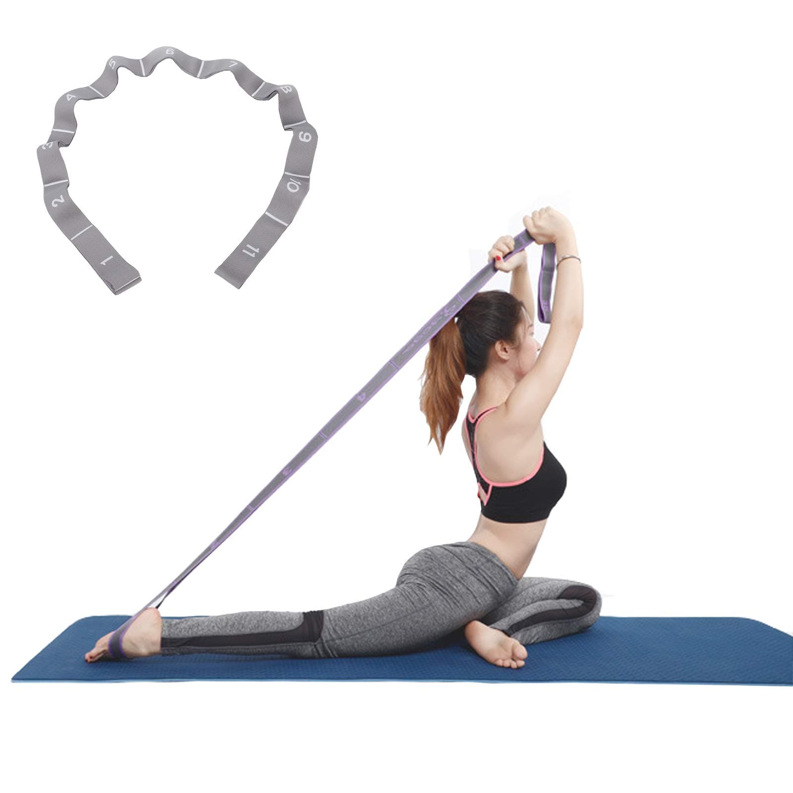 Yoga Stretch Strap, Exercise Strap, Multi Loops Adjustable Exercise Band for Yoga Pilates Dance and Gymnastics, Kids Dancing Assistance and Rehabilitation