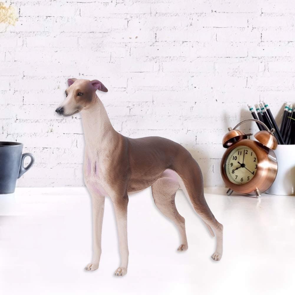 Simulation Brown Greyhound Model Ornaments Desktop Decoration Gift Decorative Sculpture Ornament