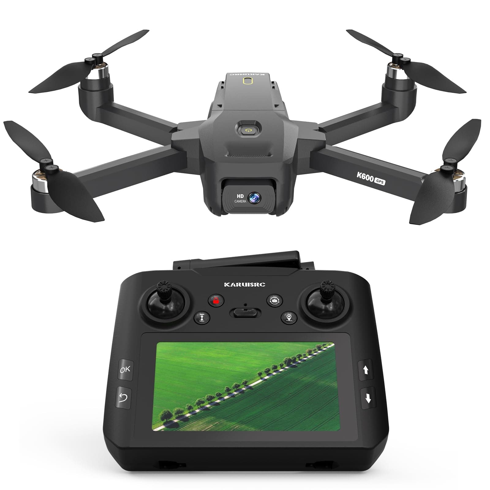 GPS Drone with Camera Adults, 4.5 Inch LCD Screen RC, 32G SD Card with Professional GPS, FPV Drones with Auto Return Follow Me for Beginner, Brushless Drones Follow Me Long Range, Handbag Under 249g