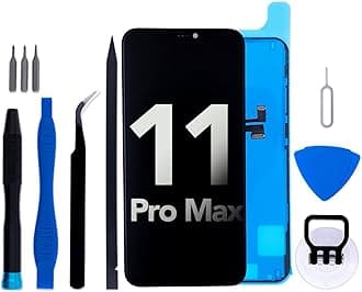 for iPhone 11 Pro Max Screen Replacement Kit 6.5" FHD LCD Display 3D Touch Digitizer Assembly with Frame Adhesive and Repair Tools (Model A2218 A2161 A2220)