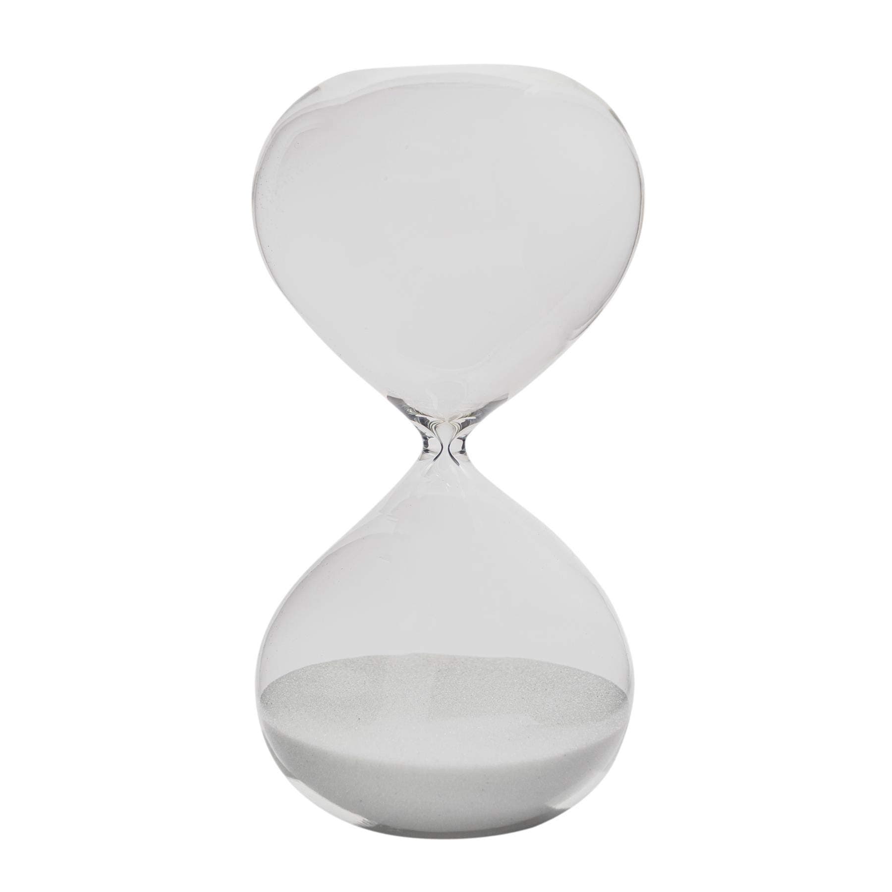 Nicola Spring 30-Minute Sand Timer Hourglass - Clear Glass Decorative Kitchen Countdown Clock with White Sand - Timer for Cooking, Baking, Office Timing