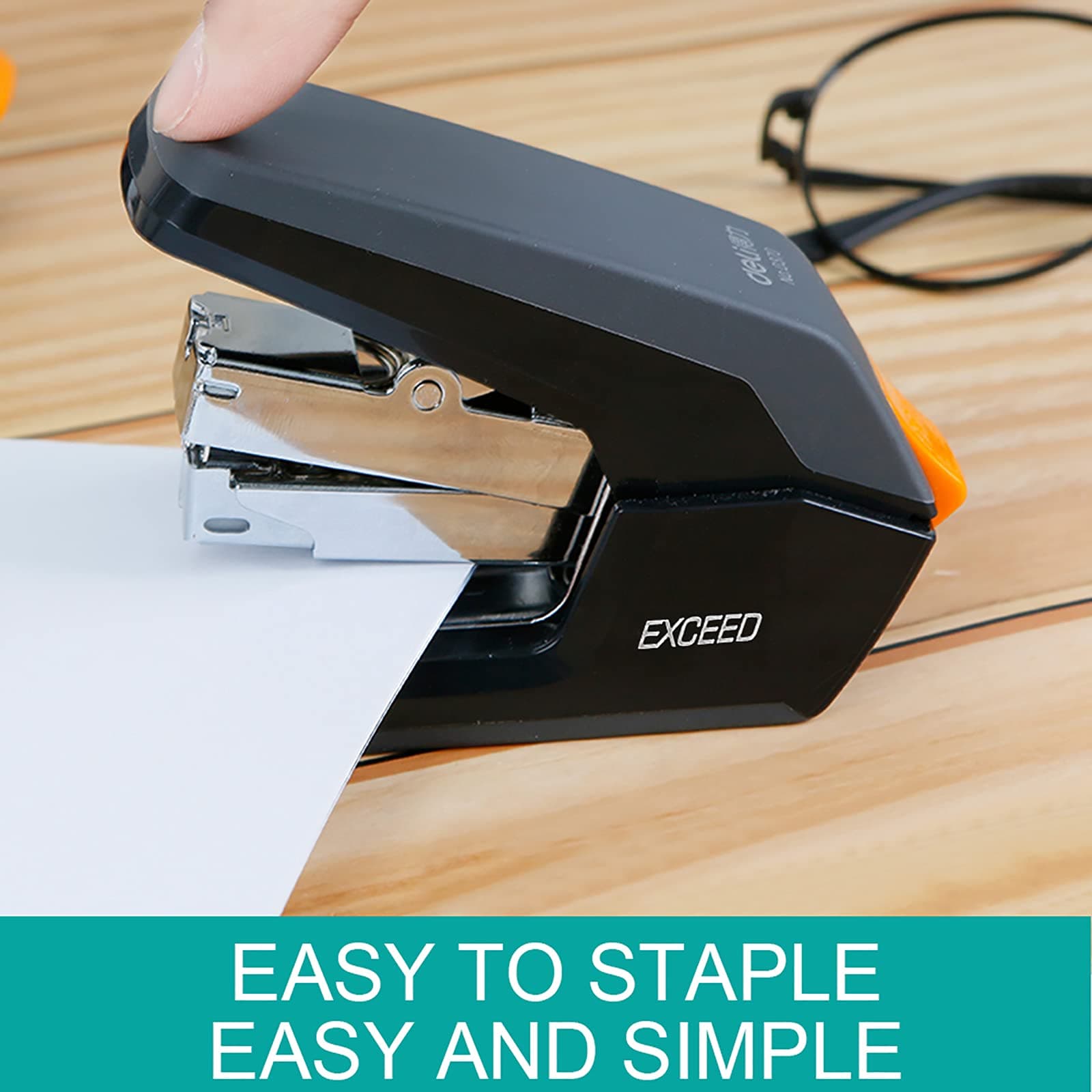 Staplers Office,Small One Touch Stapler Effortless Ergonomic Design, 25 Sheet Capacity(Deli0370)