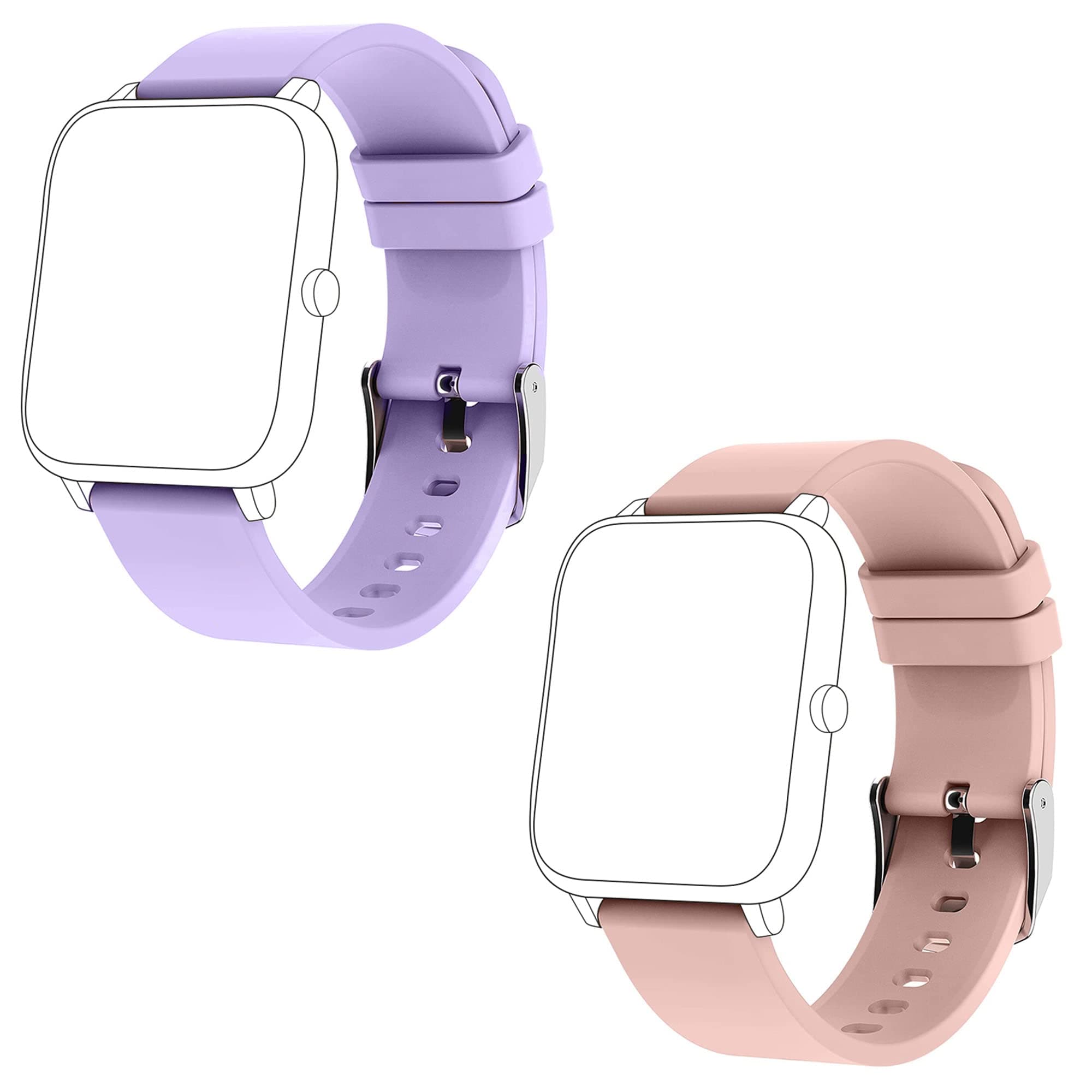 KALINCO2-Pack Smart Watch Bands 20mm Adjustable Replacement Bands Straps for P22 P32 P36 Smartwatch