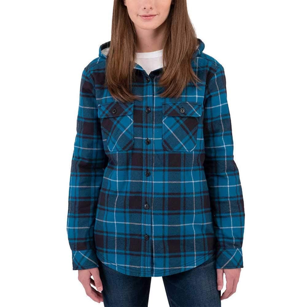 Boston Traders Women's Plush Lined Shirt Jacket, Ink Blue, Medium