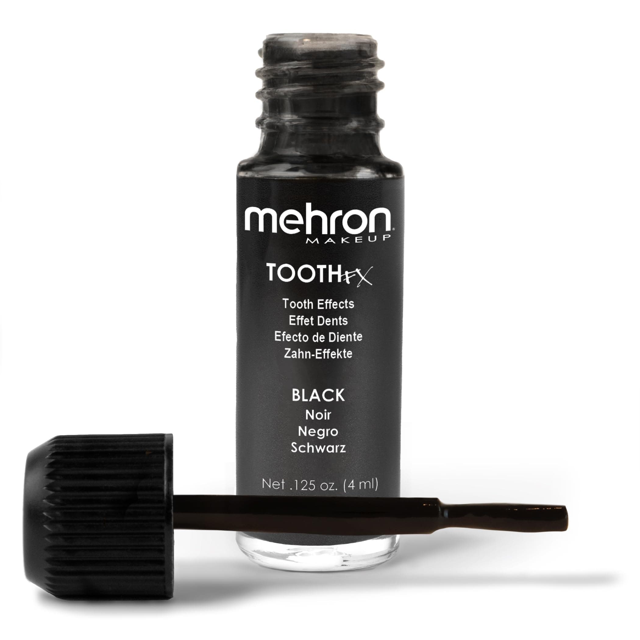 Mehron Makeup Tooth FX Black | Temporary Tooth Paint | Perfect for Creating Black Out Teeth Makeup, Rotten & Missing Teeth | SFX for Halloween, Cosplay, & Theater .125 oz (4 ml)