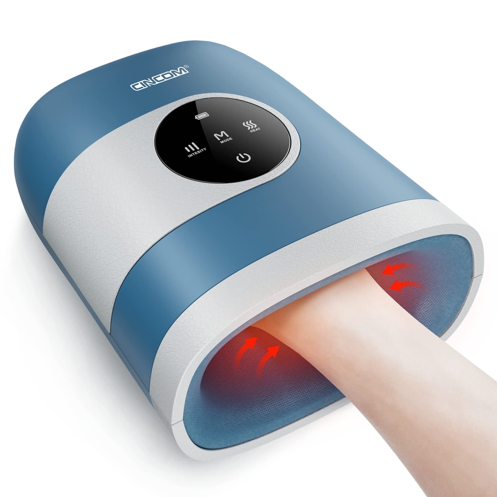 CINCOM Upgraded Hand Massager with Heat and Compression for Arthritis and Carpal Tunnel - Cordless & Rechargeable, Gifts for Women