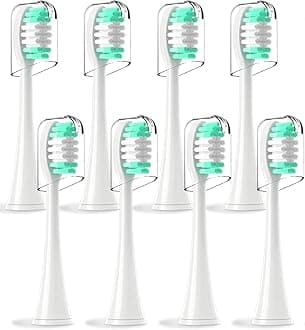 Replacement Toothbrush Heads Compatible with Aquasonic Vibe Series - 8 Pack Electric Brush Heads Compatible with Aqua Sonic Black Series/Black Series Pro/Duo PRO Series (White)