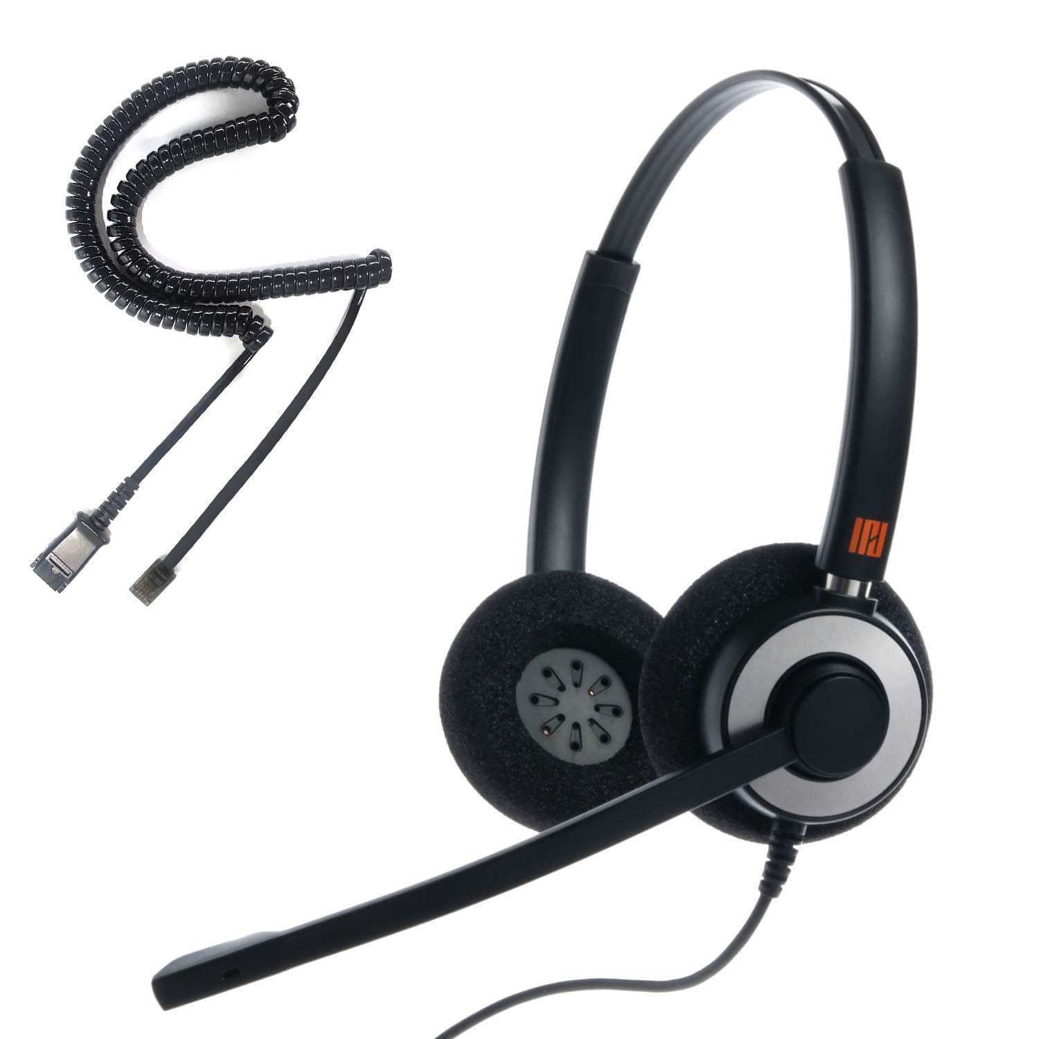 IPH-165 Phone Headset with Noise Cancelling Microhone for Office and Call Center- Comapatible with Polycom VVX,Aastra,Avaya Digital, Nortel, Samsung,Mitel landline Phones