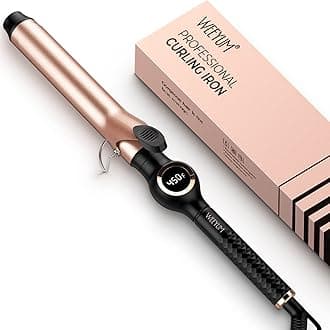 Hair Curling Iron 1 1/4 Inch Barrel, Long Barrel Curling Wand for Hair, Ceramic Tourmaline Hair Curling Iron, Double Voltage(100-240V)
