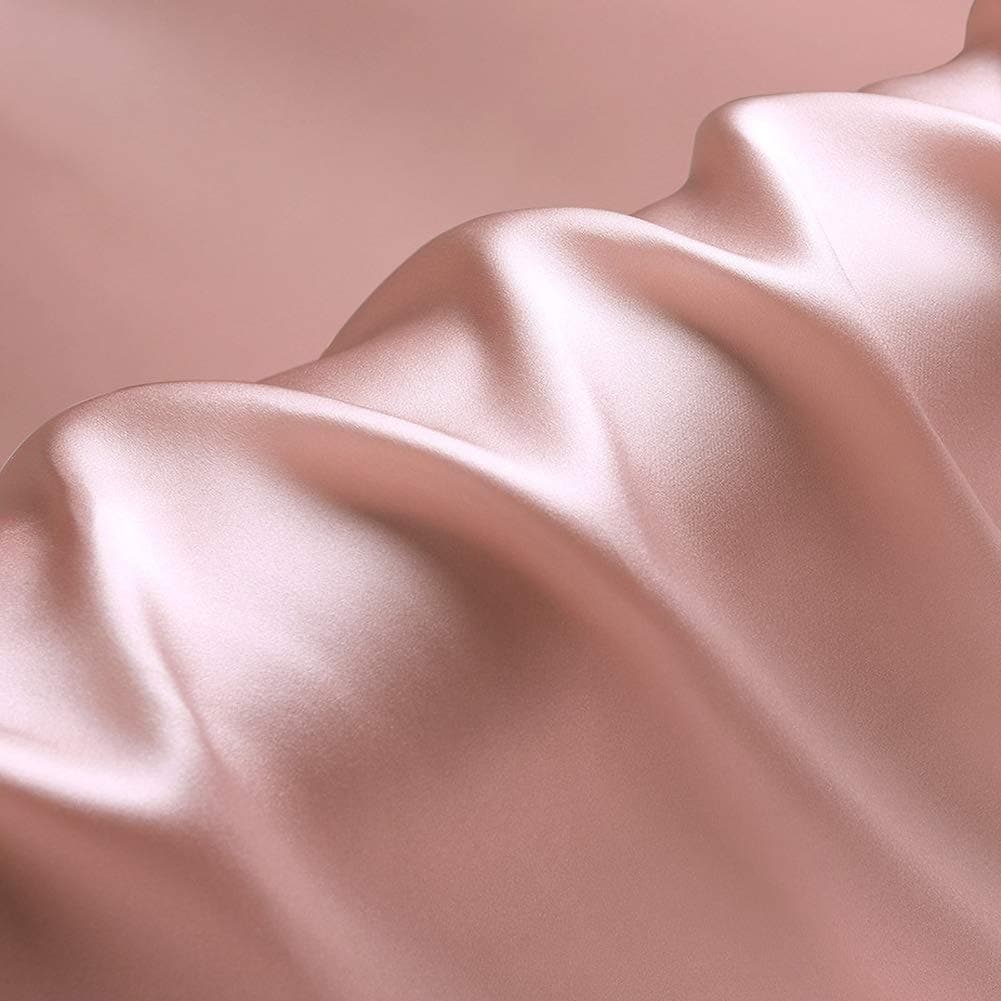 Silver Pink 100% Pure Silk Fabric Solid Color Charmeuse Fabric by The Pre-Cut 1 Yard for Sewing Width 44 inch