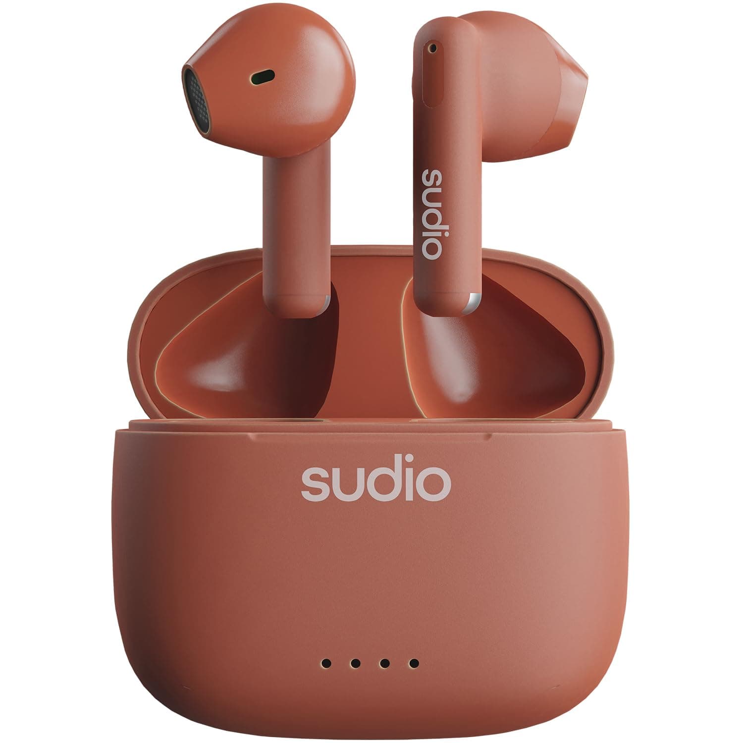 Sudio A1 Sienna, Bluetooth Earphones, Touch Control with Compact Wireless Charging Cradle, IPX4 Protected, Noise-Permeable Headphones with Built-in Microphone, Premium Crystal Sound