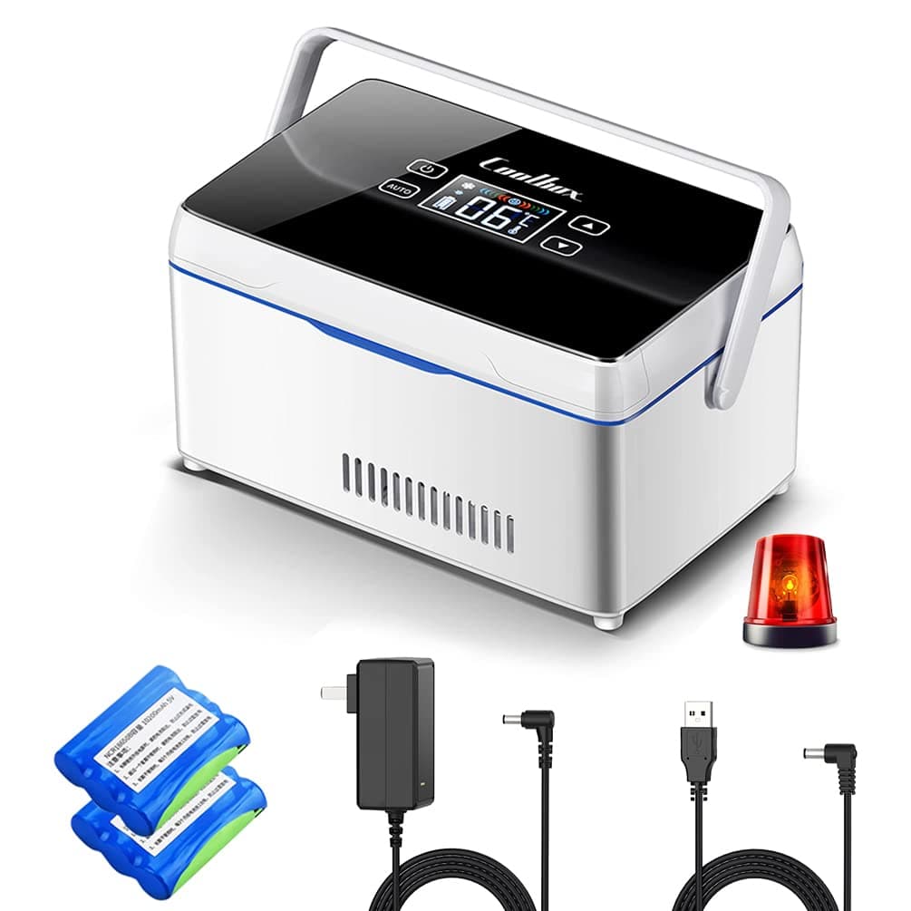 （Upgraded version） Insulin Cooler Case portable Diabetic cooler Box Mini Drug Refrigerator Keeping Cooling 2-8℃ with handle, alarm & USB Chargerable（1 layer Celsius temperature