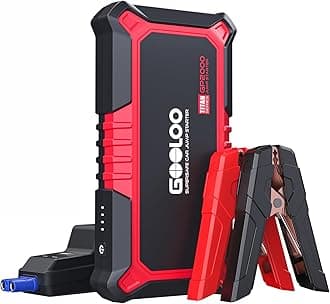 New GP2000 Jump Starter, 12V 2000A Car Jumper Starter(Up to 8.0L Gas, 6.0L Diesel Engines), SuperSafe Portable Battery Charger, Auto Lithium Box Booster Pack with USB Quick Charge, red