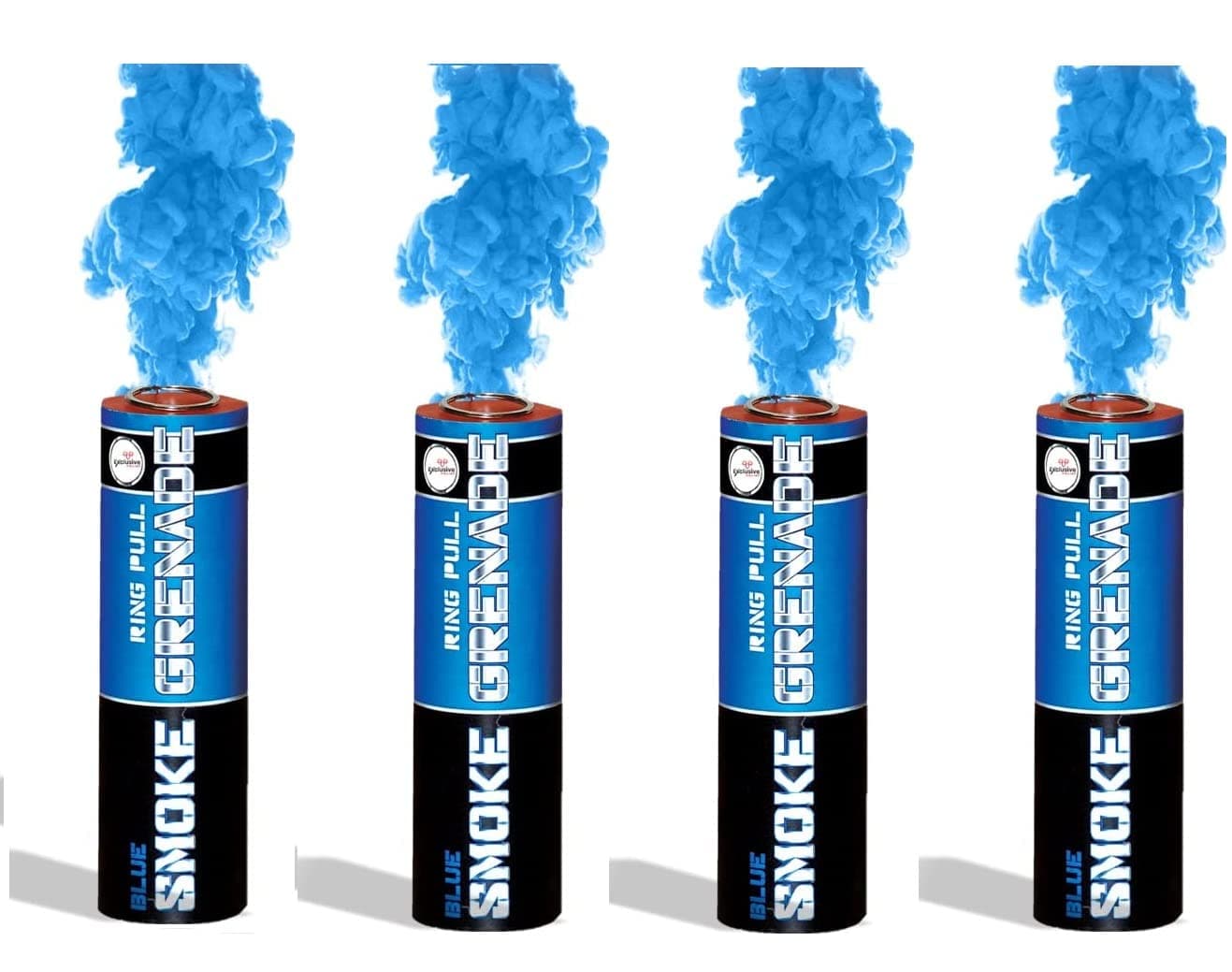 Pack of 4 Ring Pull Smoke Grenades Ideal for Paintball Weddings Photoshoots & Special Effects (Blue)