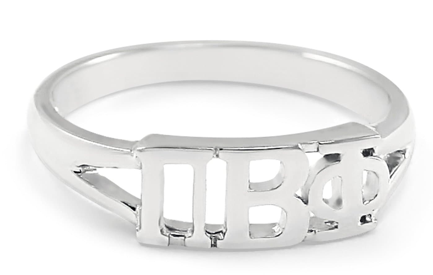 Sterling Silver Pi Beta Phi Sorority Ring with Greek Cut-Out Letters