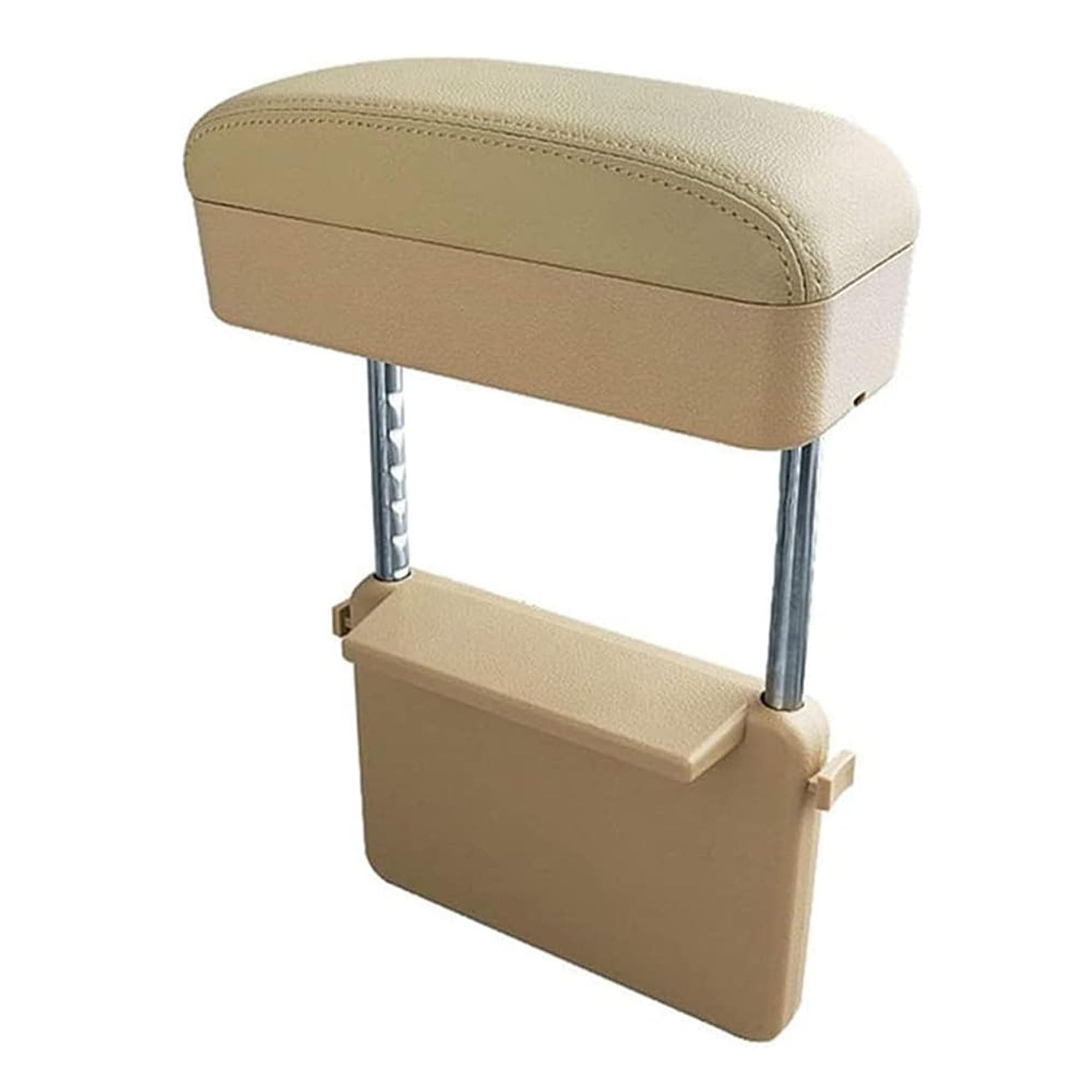 Sulfar Car Console Armrest Box Arm Rest Height Adjustable Comfort Elbow Pad Armres Storage Organizer Box (Beige)