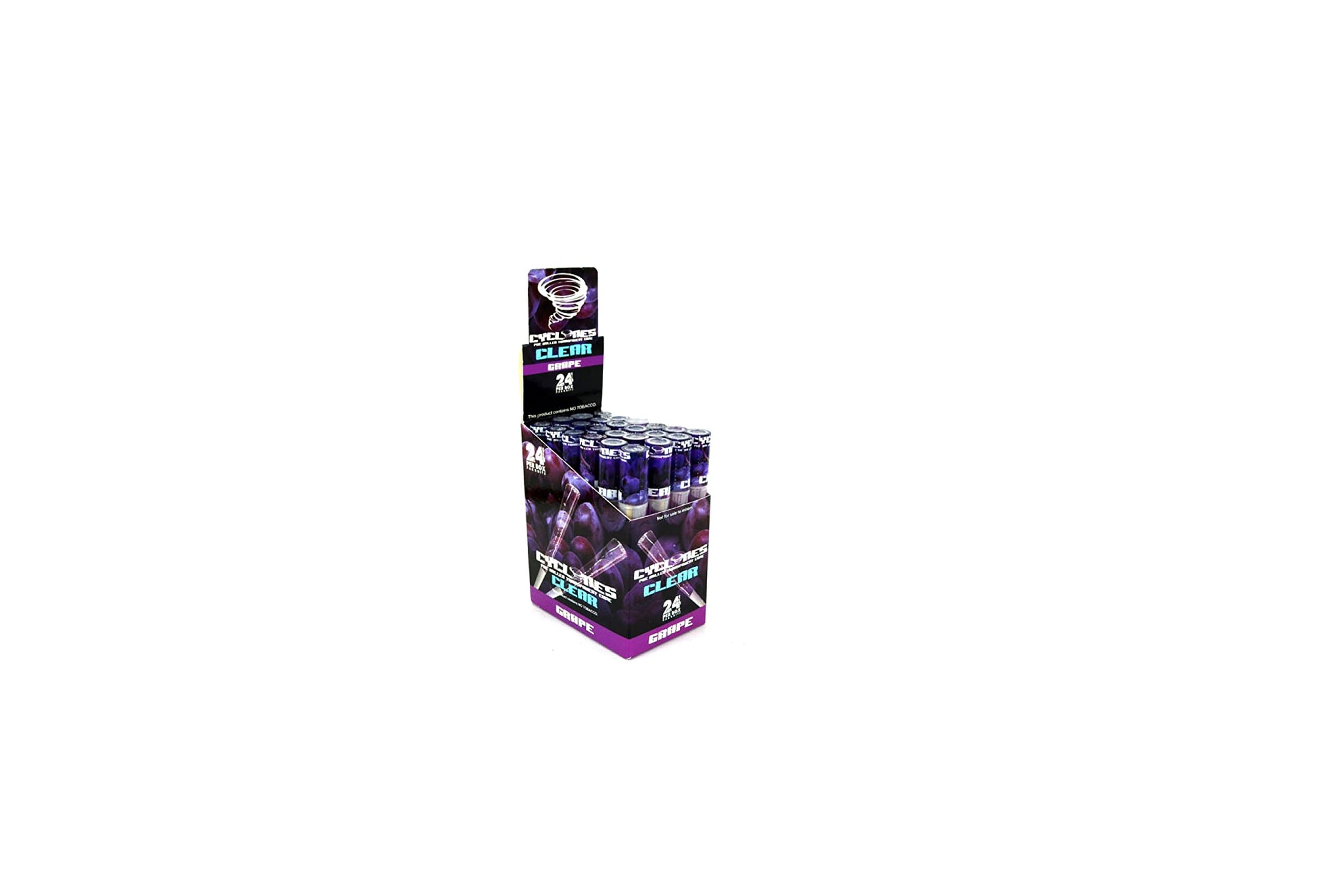 Cyclones Clear PRE Rolled Transparent Cones"Grape" Flavoured (1)