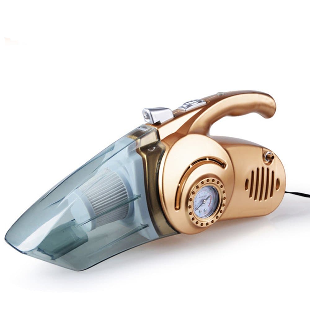 Eogro Car Vacuum Cleaner, 4 in 1 Muti-function Wet/Dry Use & Tire Inflator & Tire Pressure Gauge & LED Light, 12V 120W Portable Hand-held for Car