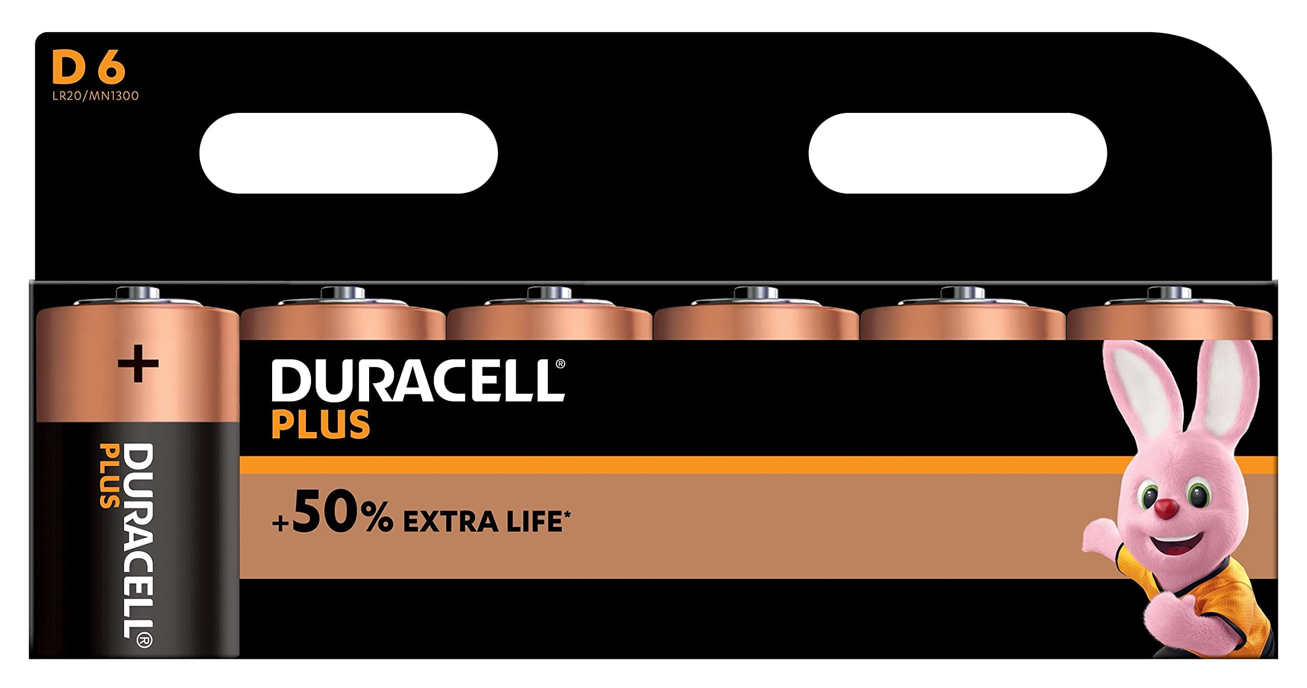 Duracell Plus D Batteries Pack of 6