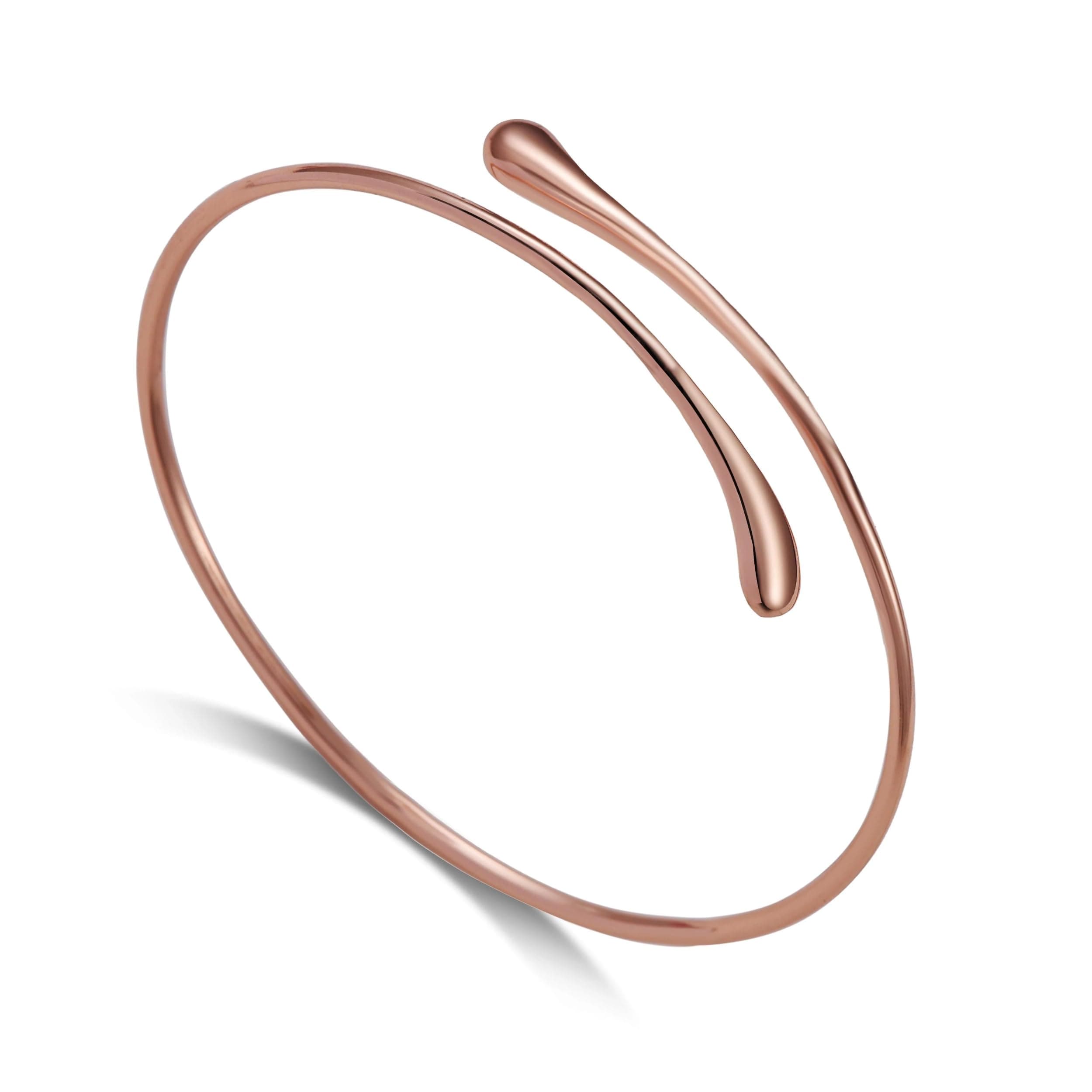 – Rose Gold Plated Teardrop Bangle