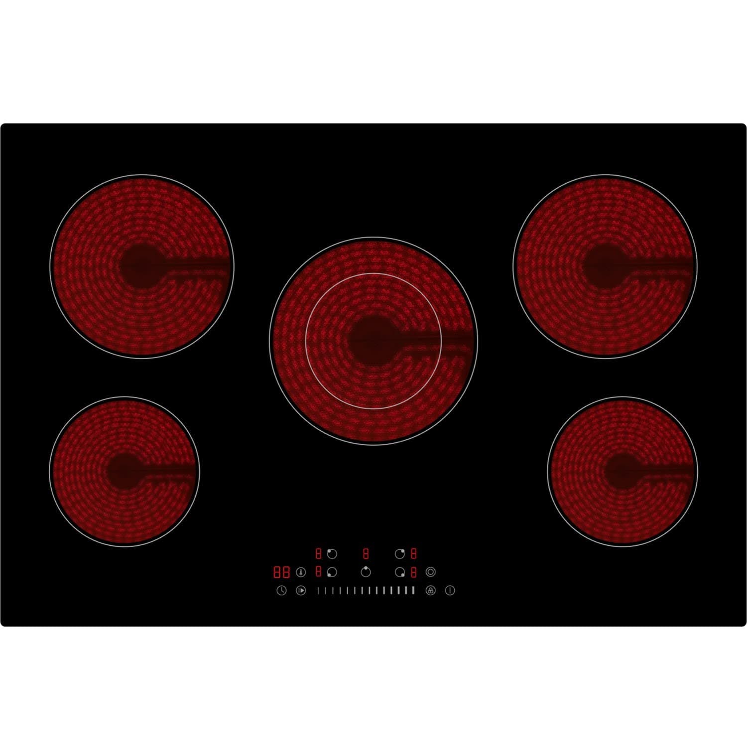 electriQ 77cm 5 Zone Touch Control Ceramic Hob