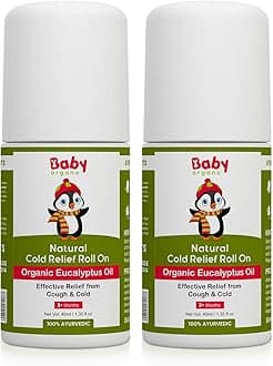 - Babyorgano Ayurvedic Gentle and Effective Fast-Acting Cold Relief Roll On for Babies with Tulsi and Organic Eucalyptus Essential Oils for Cold, Cough, Nose & Chest Congestion for Kids (Pack of 2)