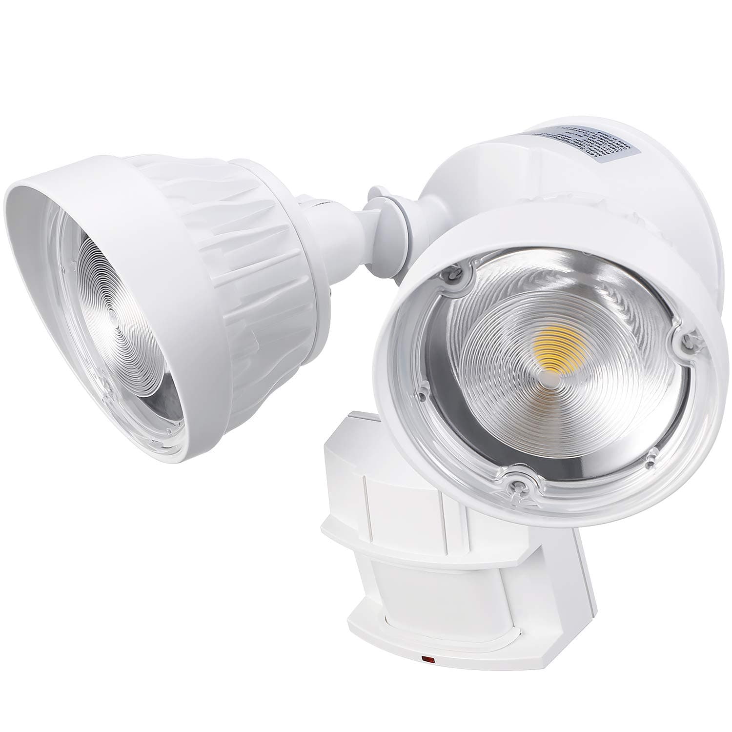 LEONLITE Dual-Head Motion Activated LED Security Light, 3300lm Ultra Bright, 30W (200W Equiv.), ETL & DLC Listed, IP65 Waterproof, 3000K Warm White, 5 YEARS WARRANTY - White