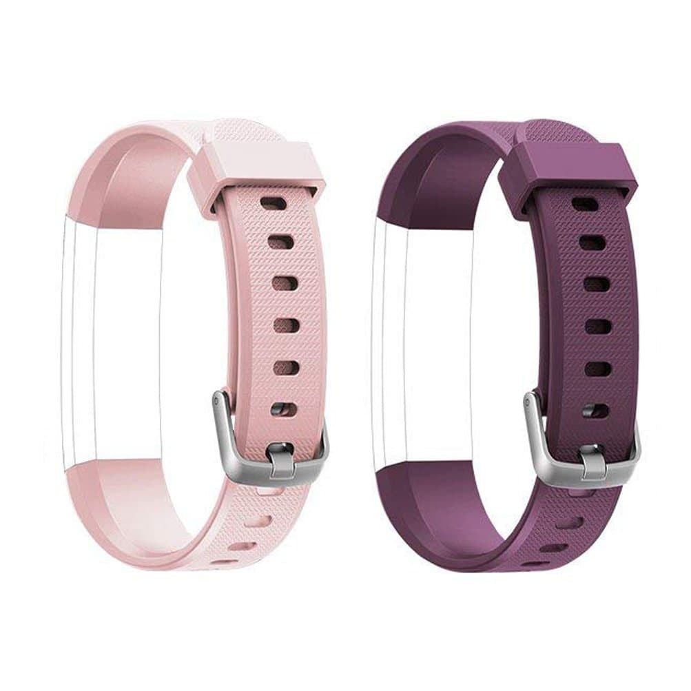 ID115U Replacement Straps - Adjustable Replacement Watch Bands Fitness Tracker for ID115U, ID115U HR,NOT for ID115Plus HR（Purple+Pink）