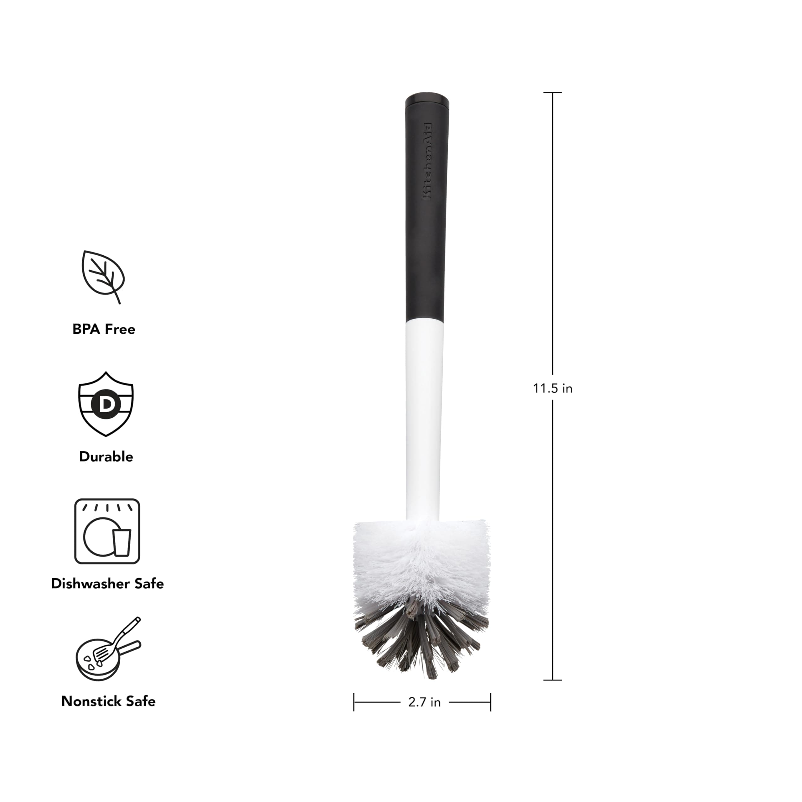 KitchenAid Bottle Brush, Black/White