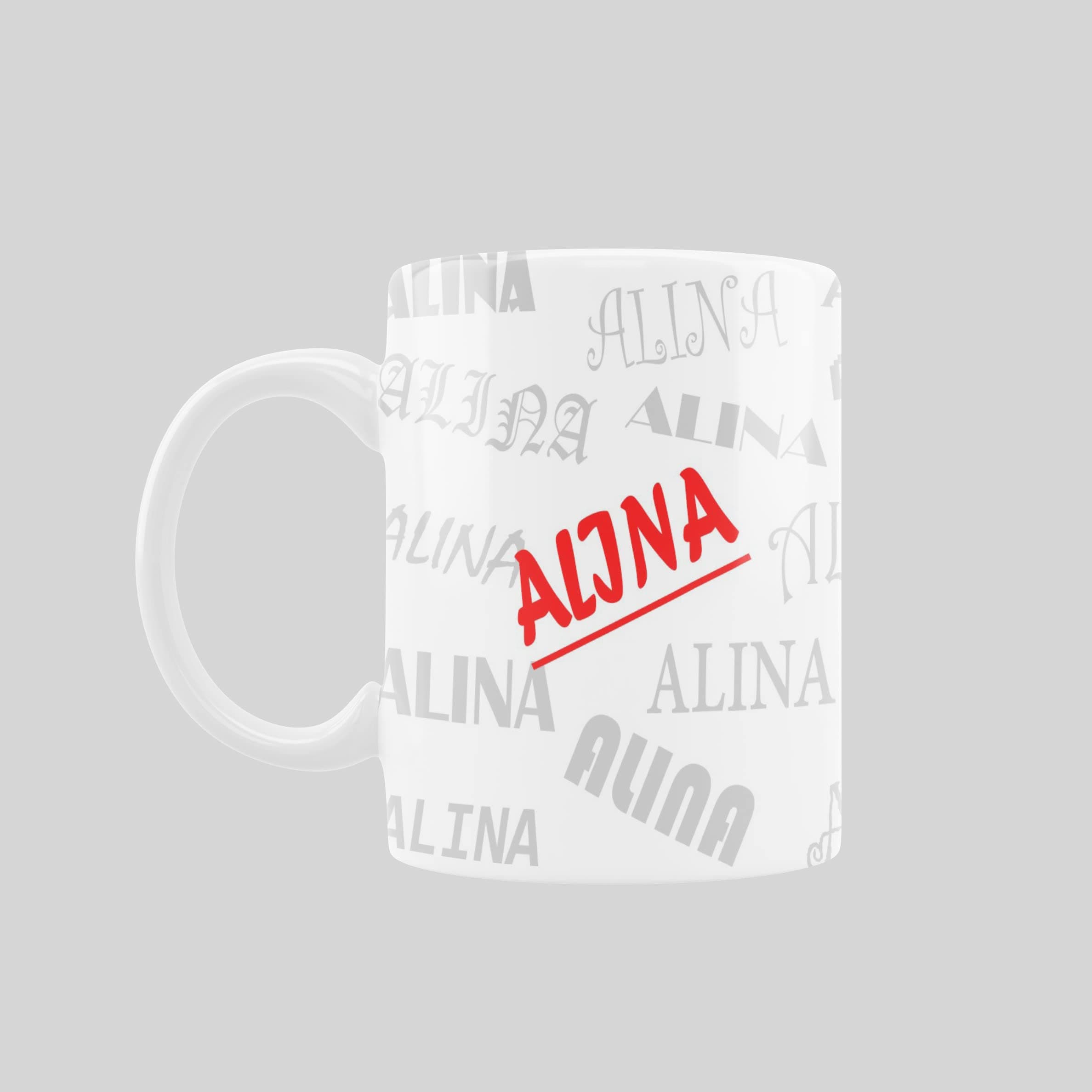 Mist-5 Designer Printed Coffee Mug with Heavy Duty Handle 11oz Ceramic Personalised Gift Mugs Cup [Microwave Safe & Dishwasher Proof ] - ALINA