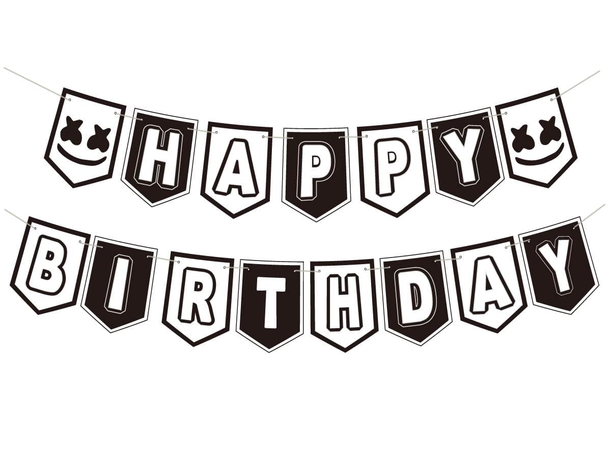 DJ Mask Birthday Banner for Marshmallow