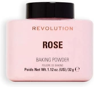 Revolution Beauty London, Loose Baking Powder, Makeup Setting Powder, Long-Lasting Coverage, Mattifies & Reduces Shine, Rose, 1.12 oz