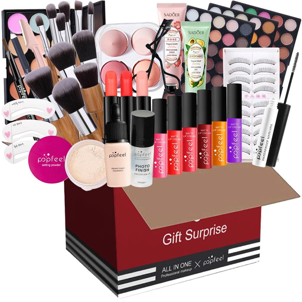 Holzsammlung Make-Up Set, Women's Make-Up Set for Face, Eyes and Lips, Makeup Sets Makeup Kit for Women Teenagers, Cosmetic Makeup Set with Eyeshadow for Women and Girls