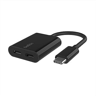 RockStar™ USB-C Audio + Charge Adapter, Headphone Adapter w/ USB-C 60W Power Delivery Fast Charging for iPhone 15, iPad Pro, Galaxy, Note, Google Pixel, LG, Sony, OnePlus, and More - Black