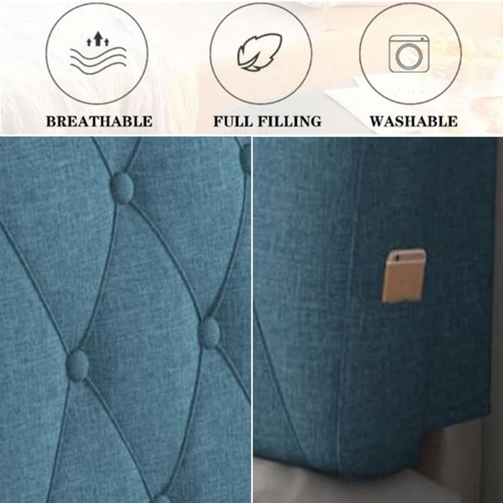 ZZYY Bedside Cushion Bed Backrest Linen Headboard Cushion Support Reading Pillow Bolster for Twin Full Queen King Daybed Bed Bunk Bed Removable Washable,Beige,63"/160cm