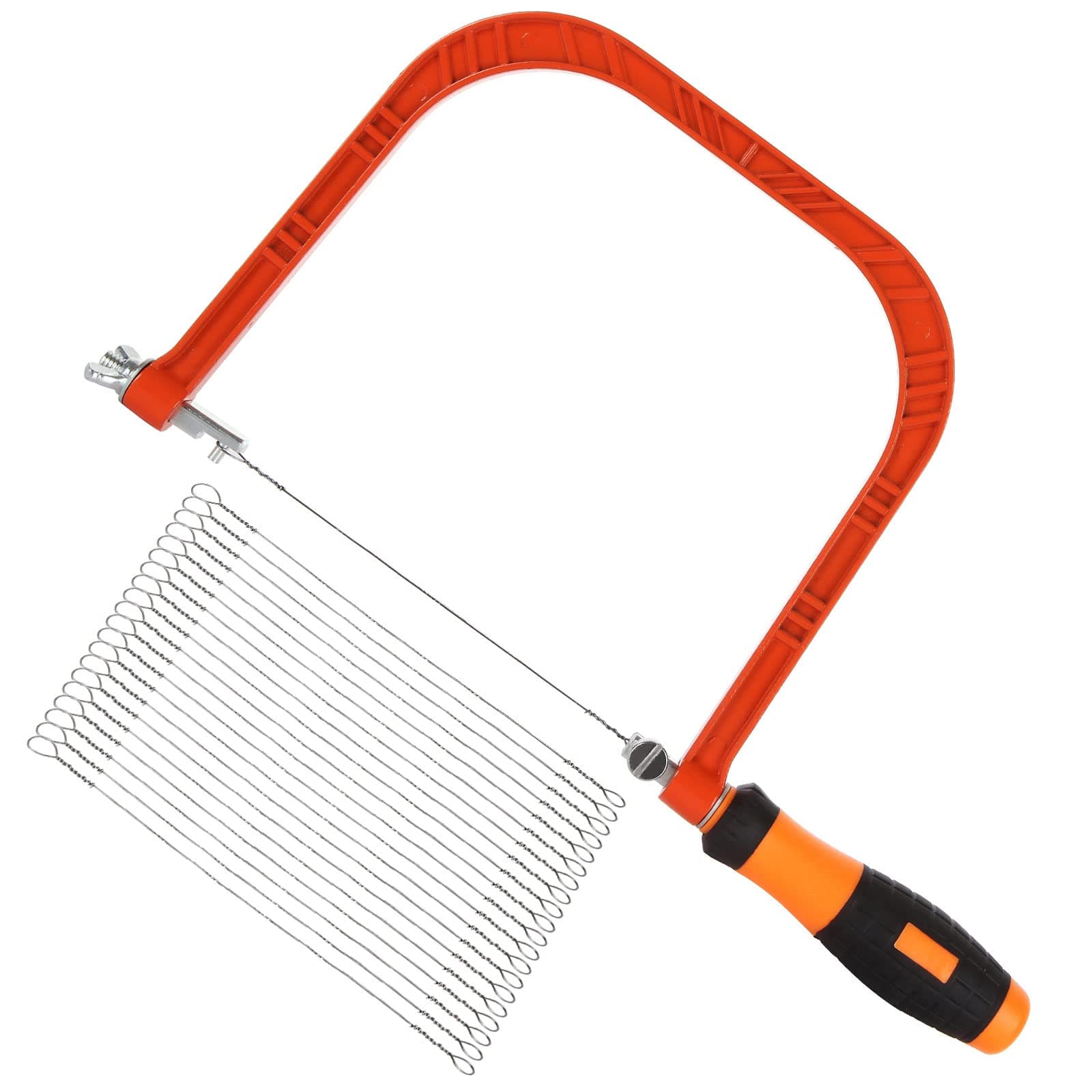 6 Inch Coping Saw Hand Saw, Coping Frame and Extra 20 Pcs Replacement Blades Set, Fret Saws Coping Saw for Woodworking, Plastic, Rubber, and Soft Metal Cutting