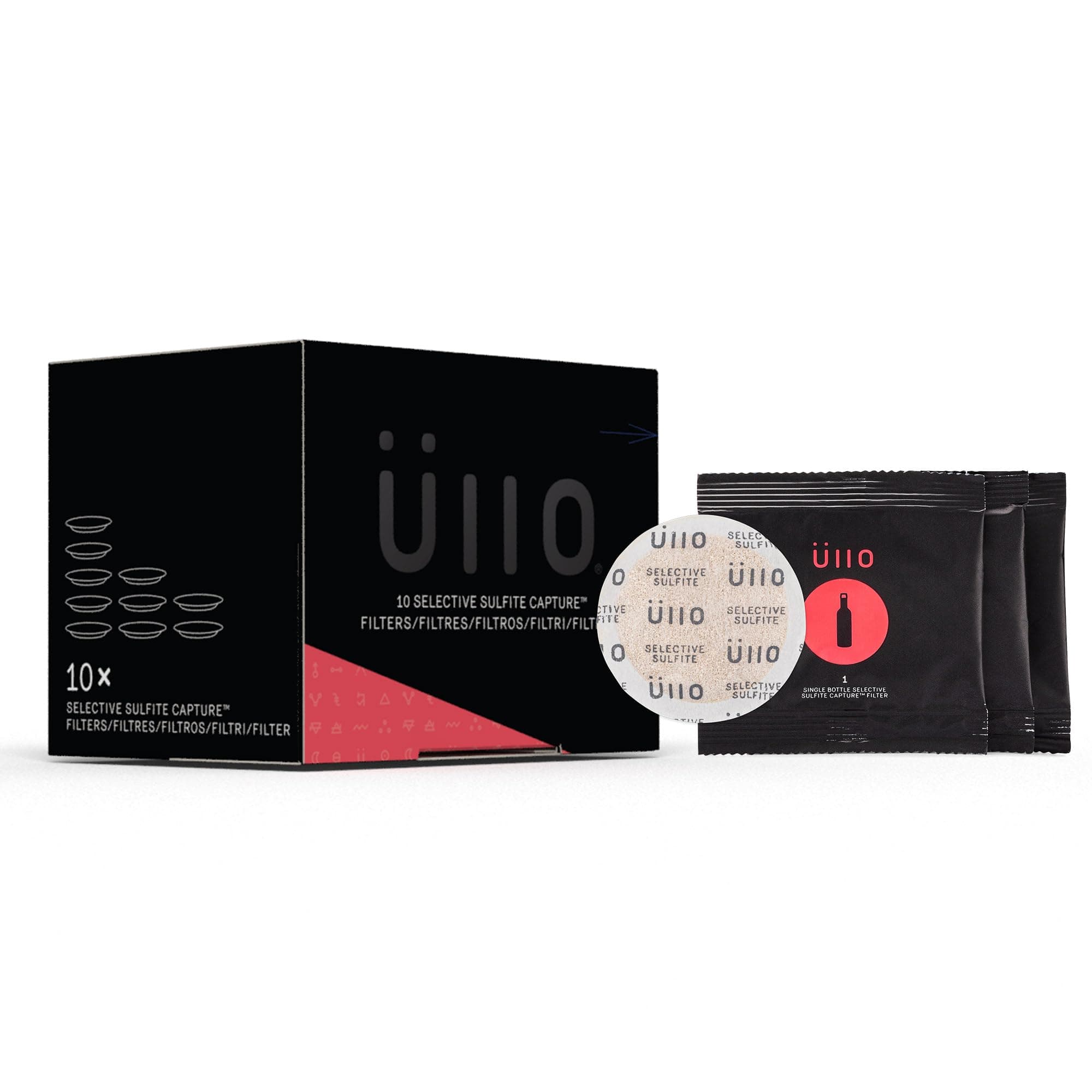 Ullo Full Bottle Replacement Filters (10 Pack) With Selective Sulfite Technology To Make Any Wine Histamine And Sulfite Preservative Free
