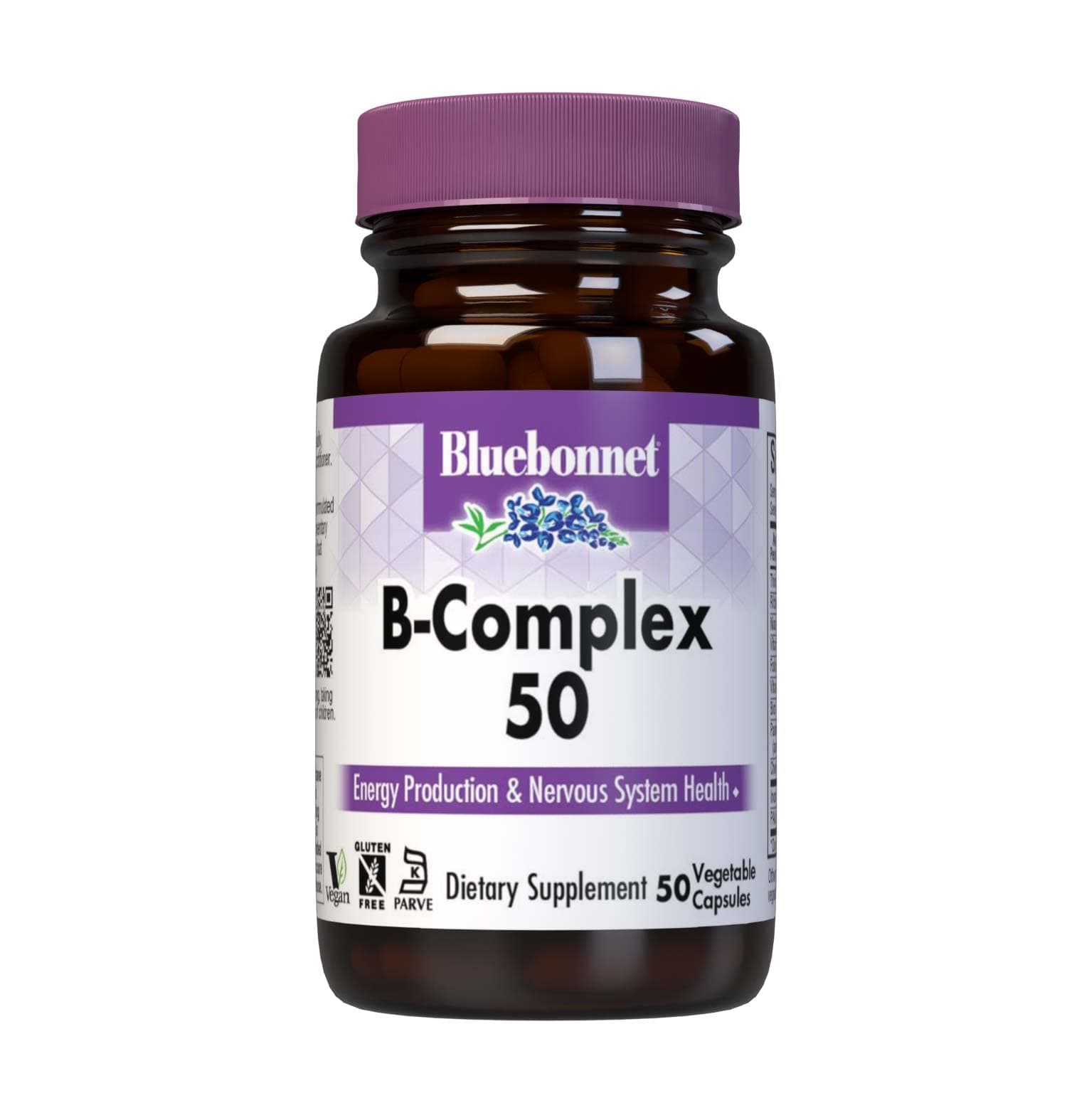 Bluebonnet Nutrition B Complex 50 Vegetable Capsules, Complete Full Spectrum, Vitamin B6, B12, Biotin, Folate, Vegan, Vegetarian, Gluten Free, Soy Free, Milk Free, Kosher, 50 Vegetable Capsules