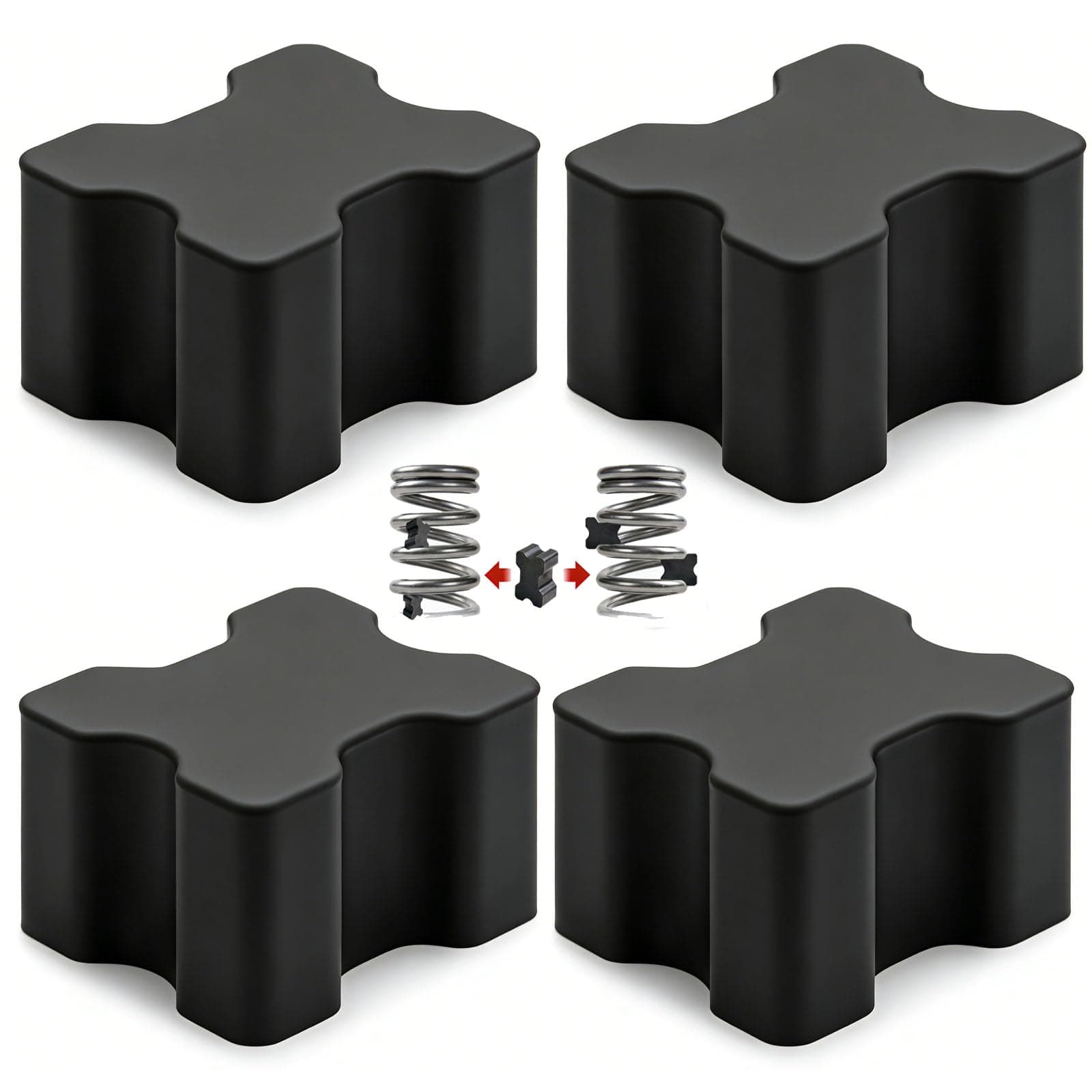 Heavy Duty Rubber Front Coil Spring Booster Kit, Rubber Coil Spacers, 1.5" Thick Pack of 4