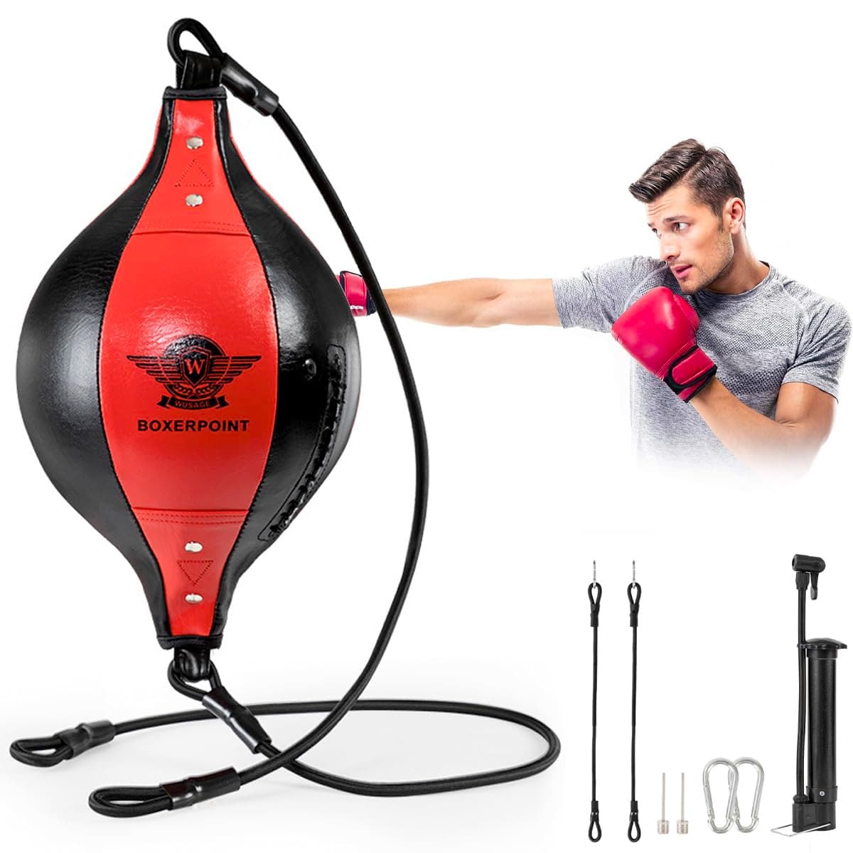 L&E HELEE Double End Punching Ball, Speed Bag with Difficulty Levels Boxing Reflex Ball with Headband, Perfect for Reaction, Agility, and Hand Eye Coordination Training
